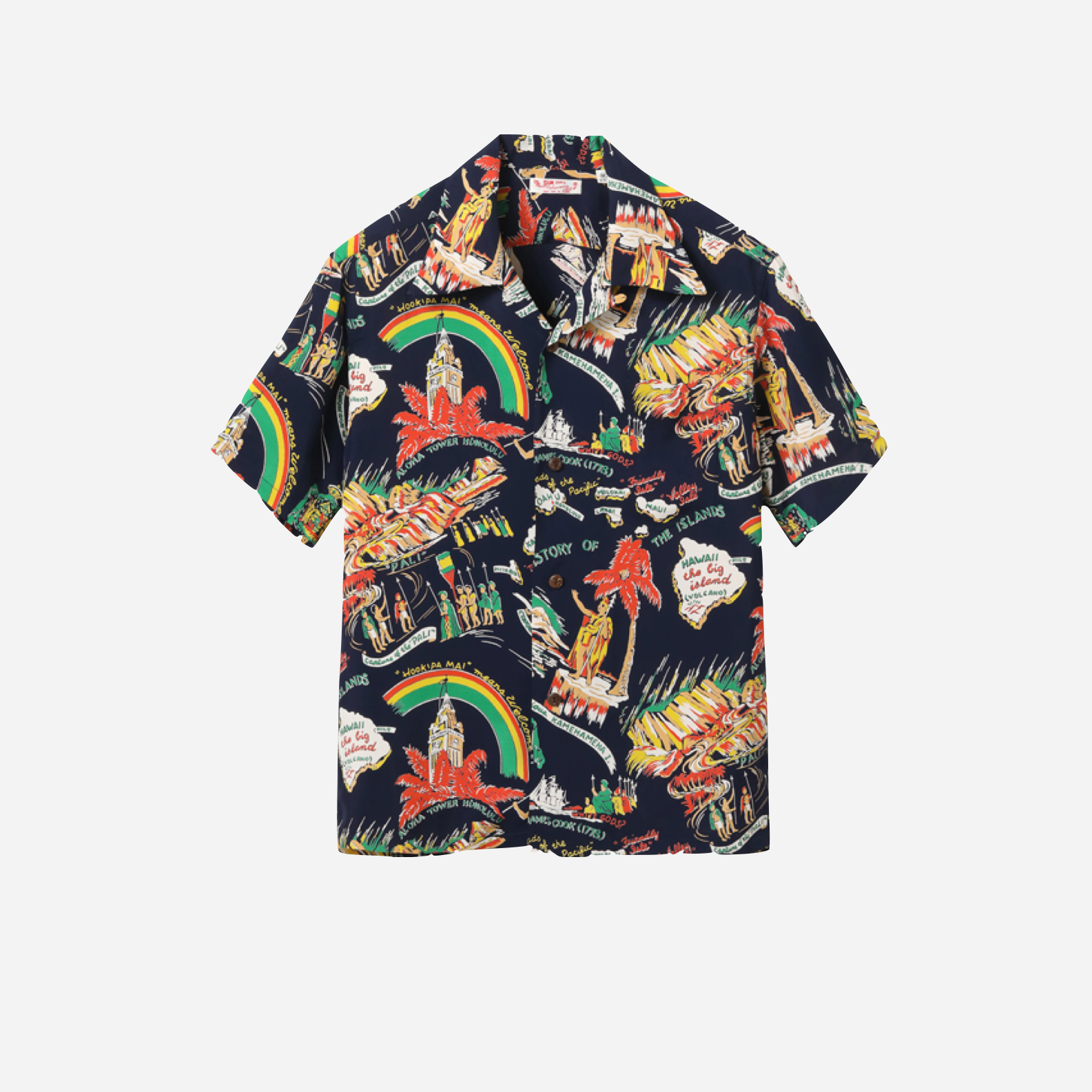 RAYON HAWAIIAN SHIRT “HISTORY OF THE ISLANDS”