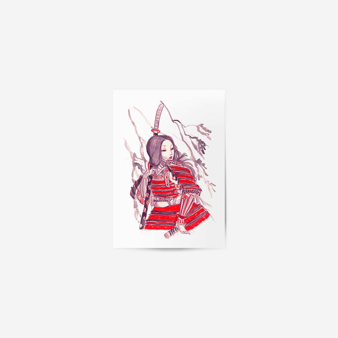 Postcard (white) - Storie di Donne Samurai