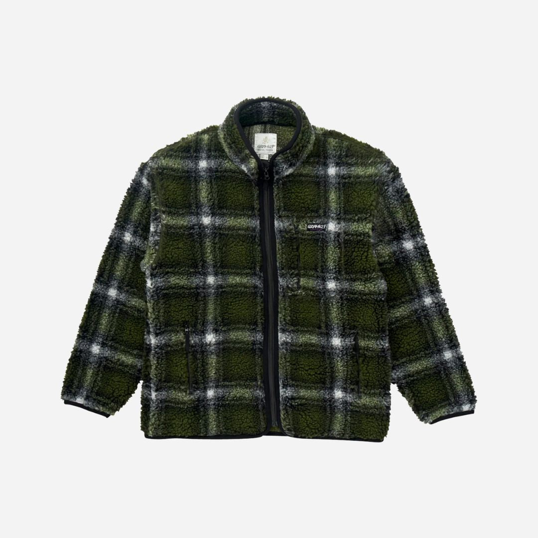 Shadow Plaid Sherpa Jacket