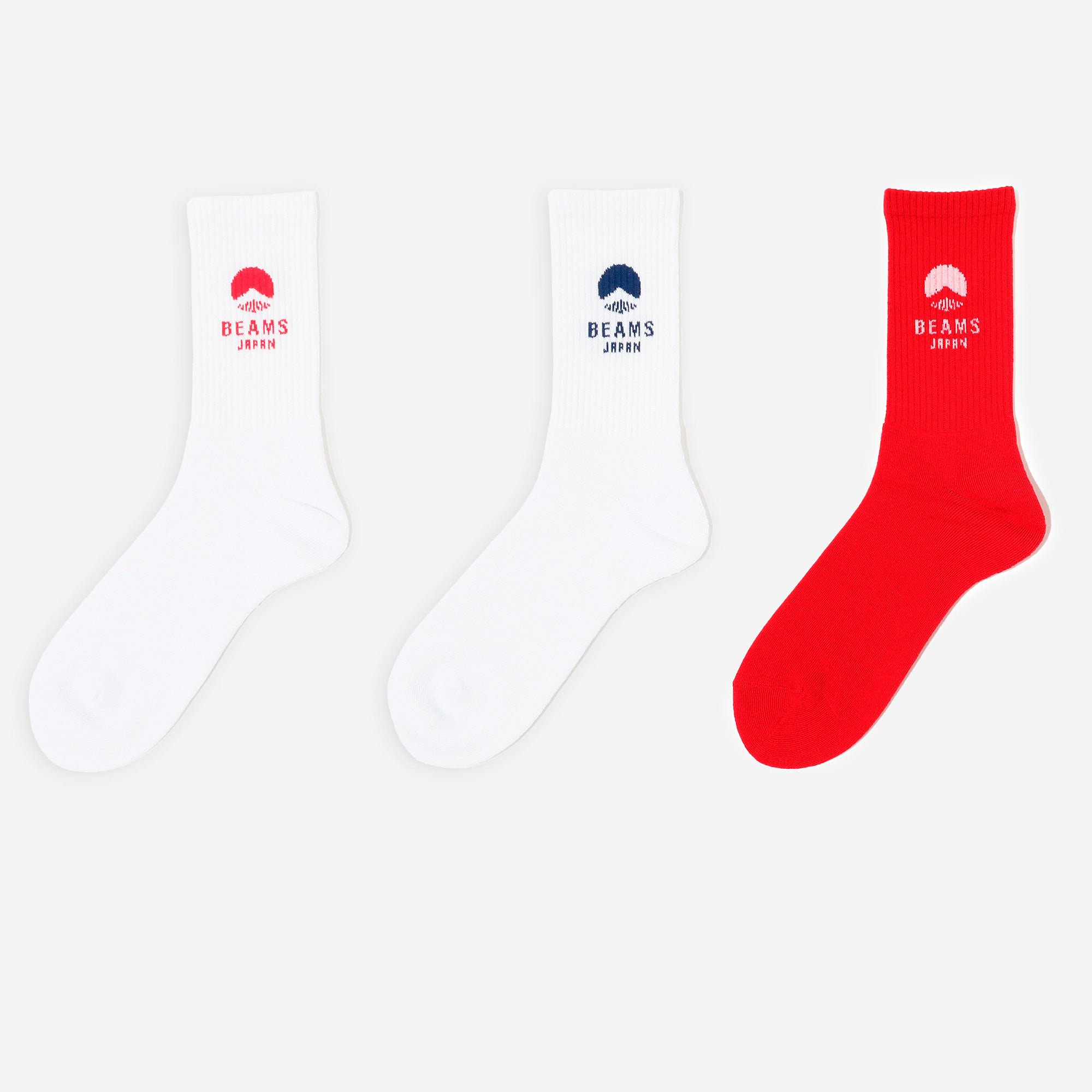 Beams Japan Socks WHT/RED